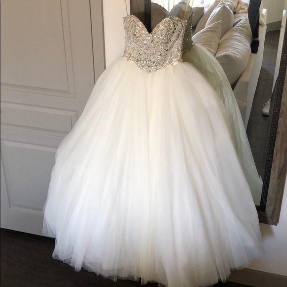 Embellished White Wedding Ball Gown